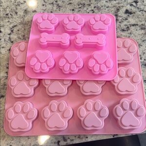 Set of Silicone Dog Treat Molds in Pink